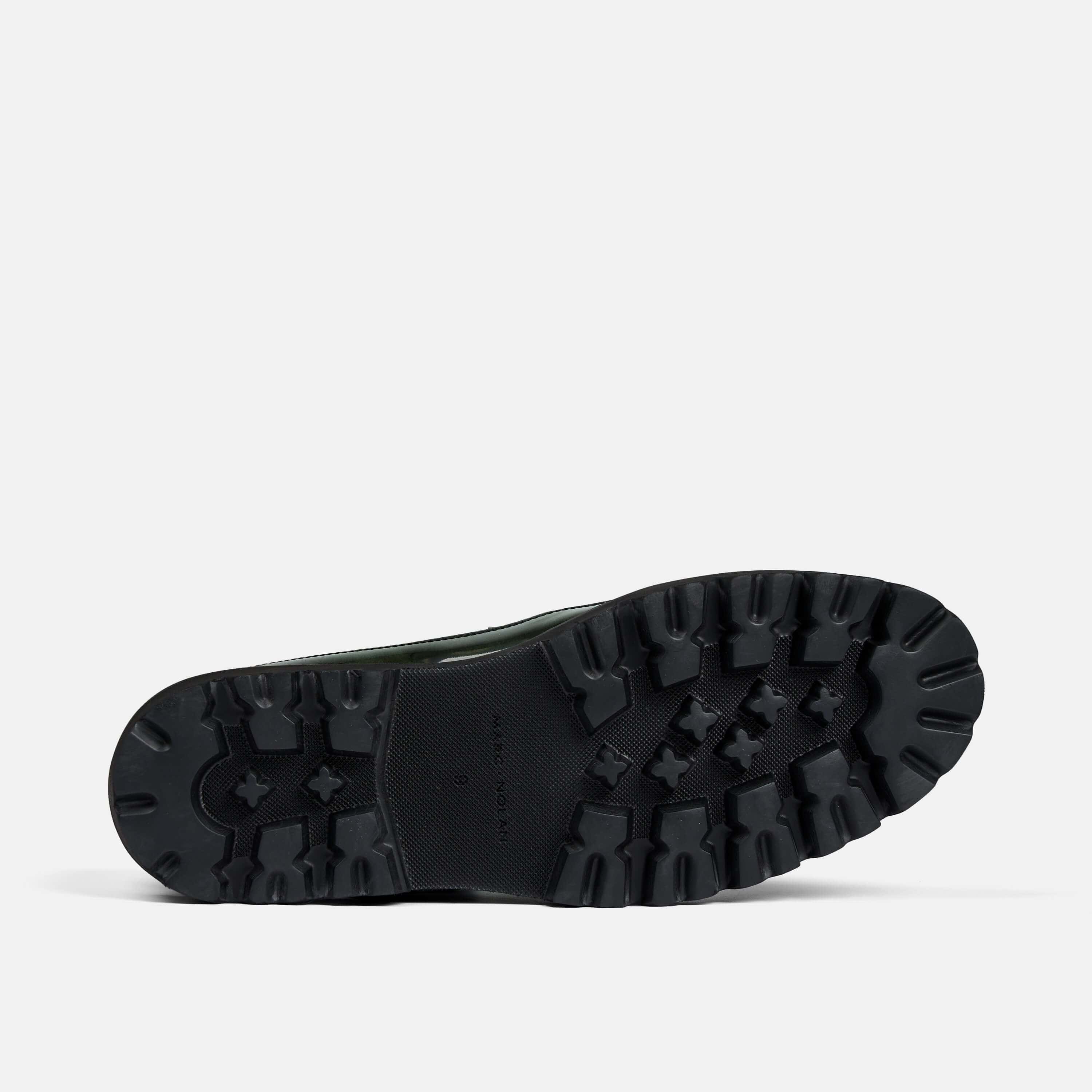 Adler Dark Green Patent Leather Penny Loafers - Image 6