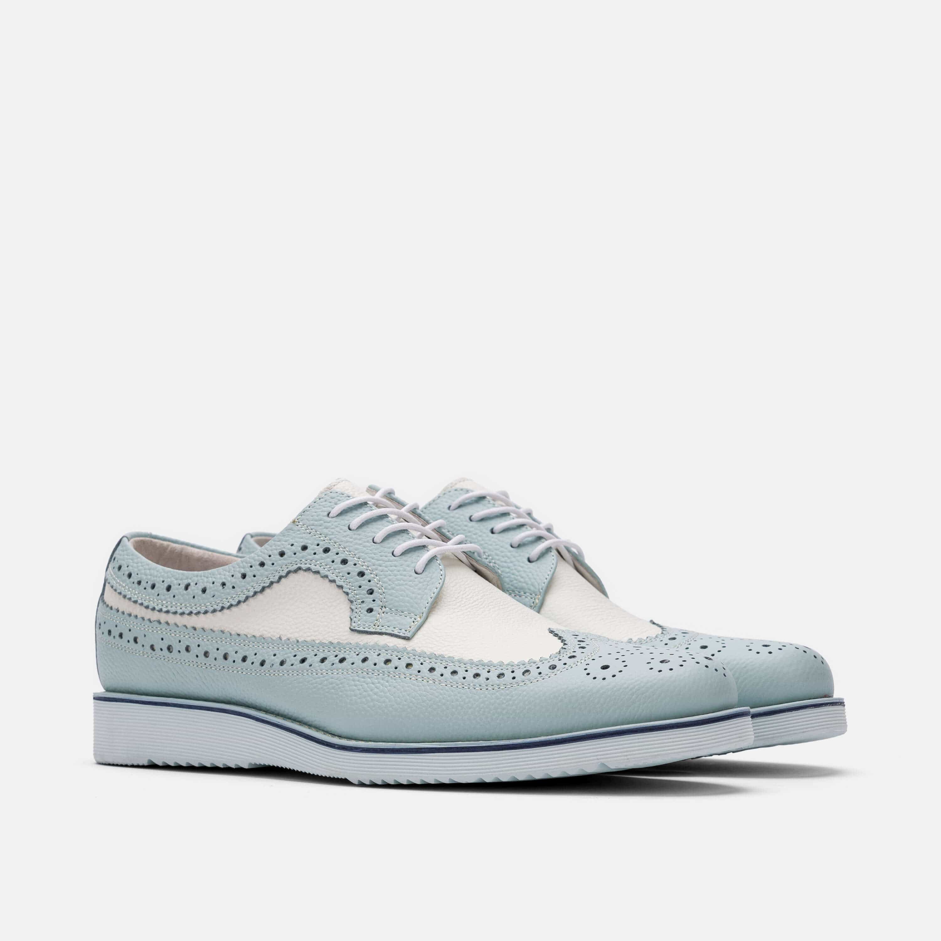 Alexander Light Blue/White Leather Longwing Sneakers - Image 2