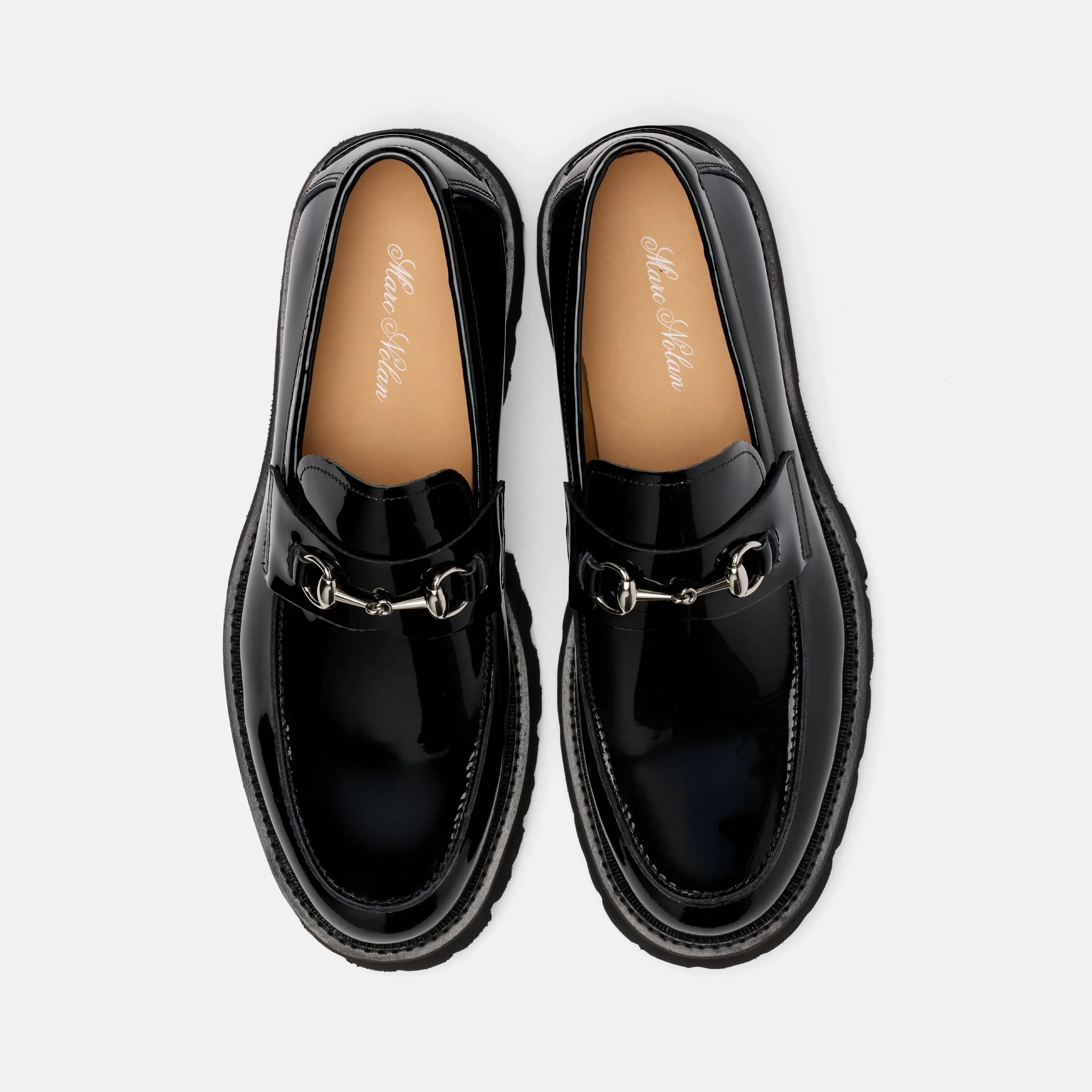 Blake Black Patent Leather Lug Bit Loafers - Image 4