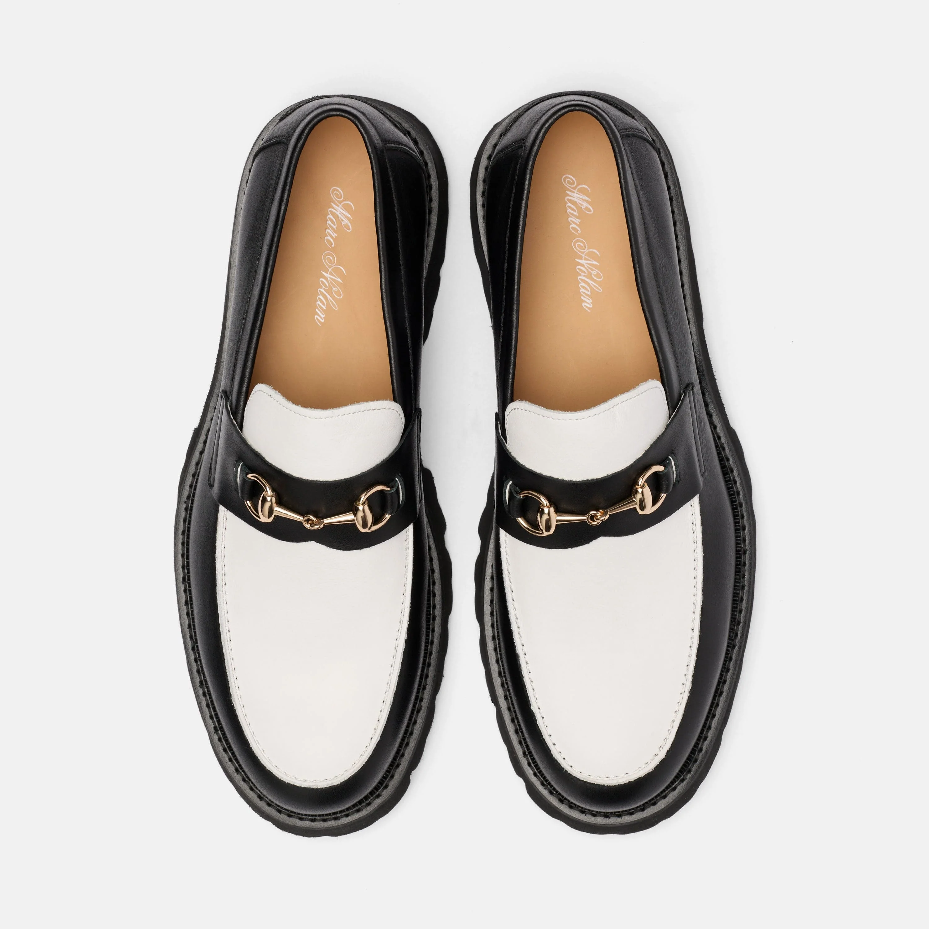 Blake Black/White Calf Leather Lug Bit Loafers - Image 4