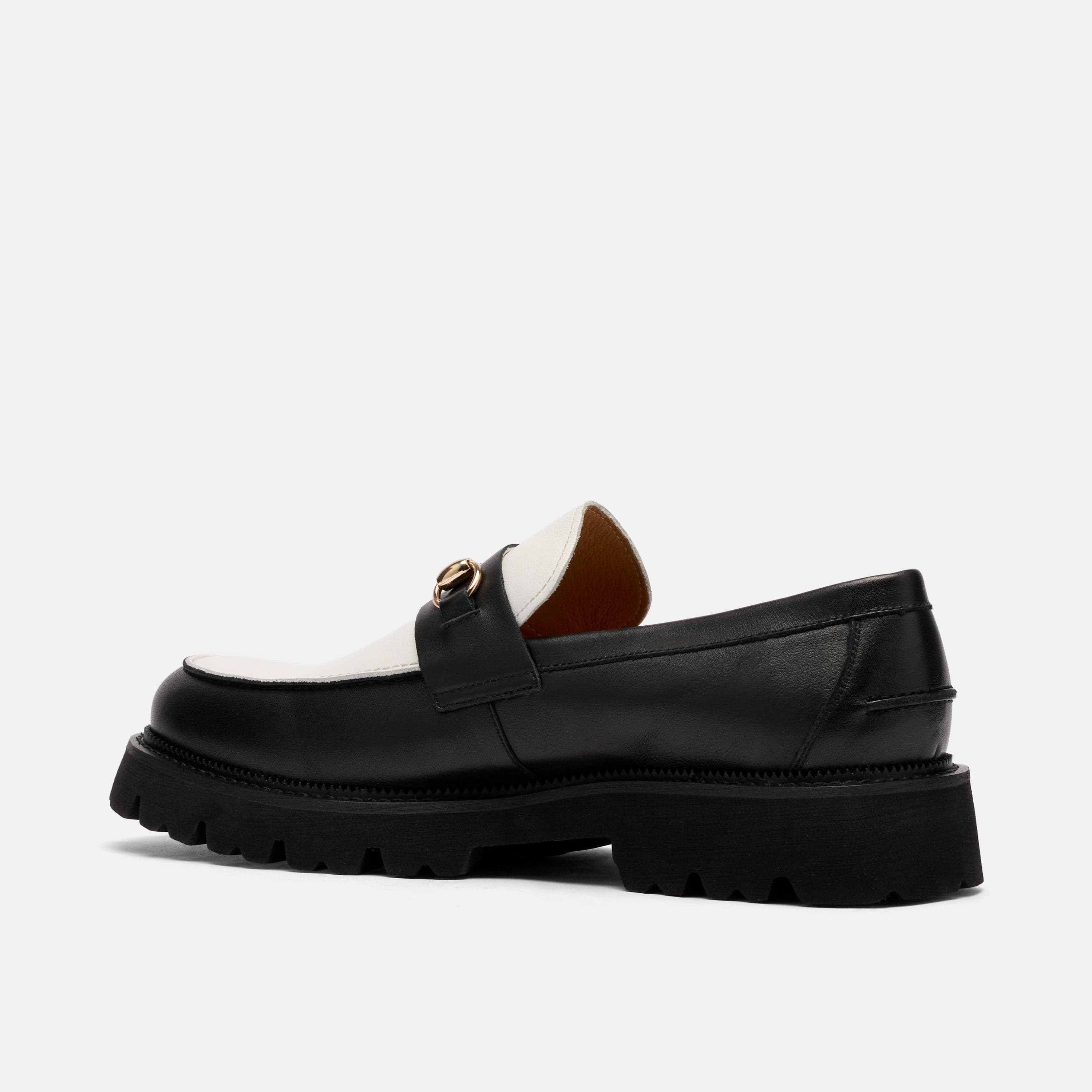 Blake Black/White Calf Leather Lug Bit Loafers - Image 5