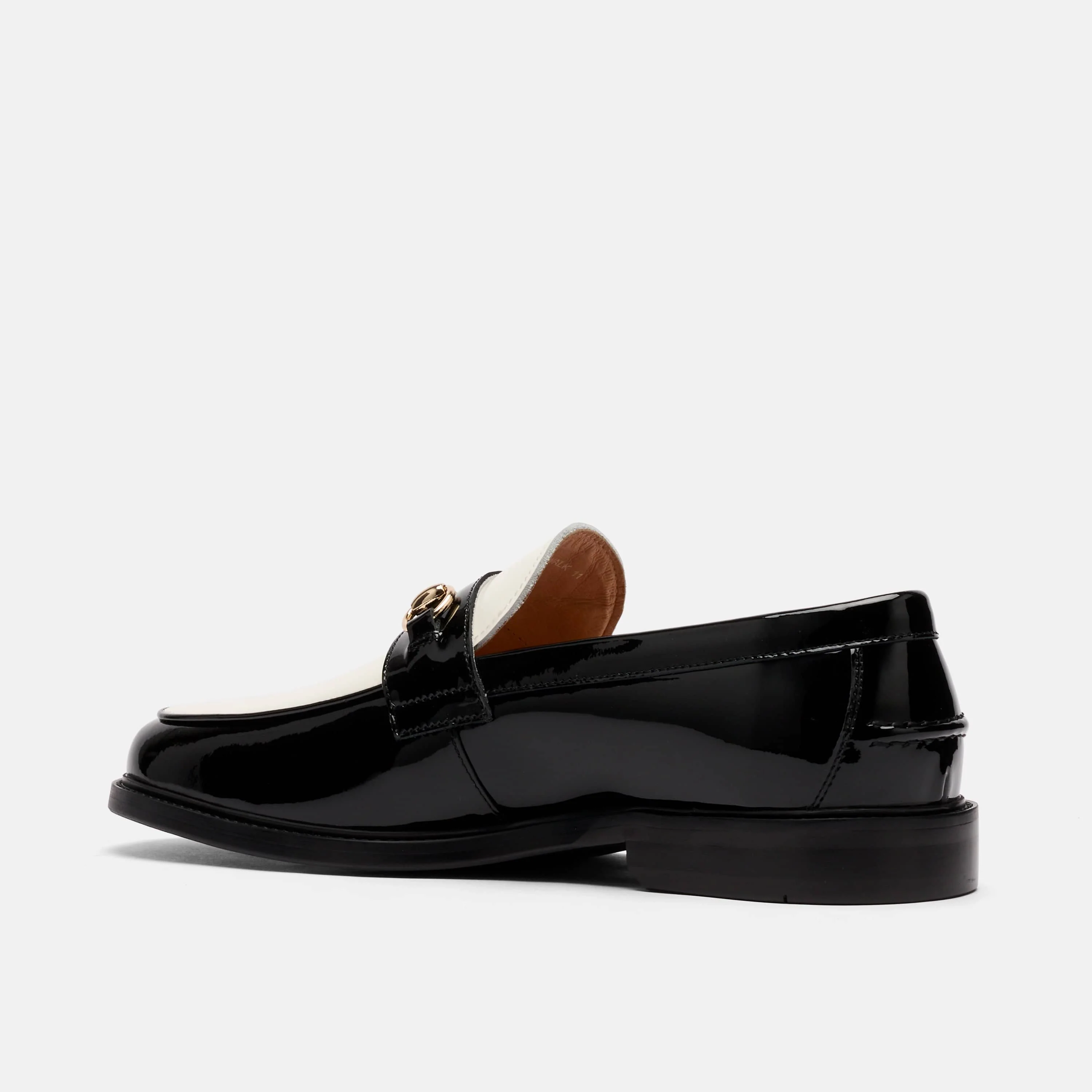 Boardwalk Black/White Patent Leather Horse-Bit Loafers - Image 5
