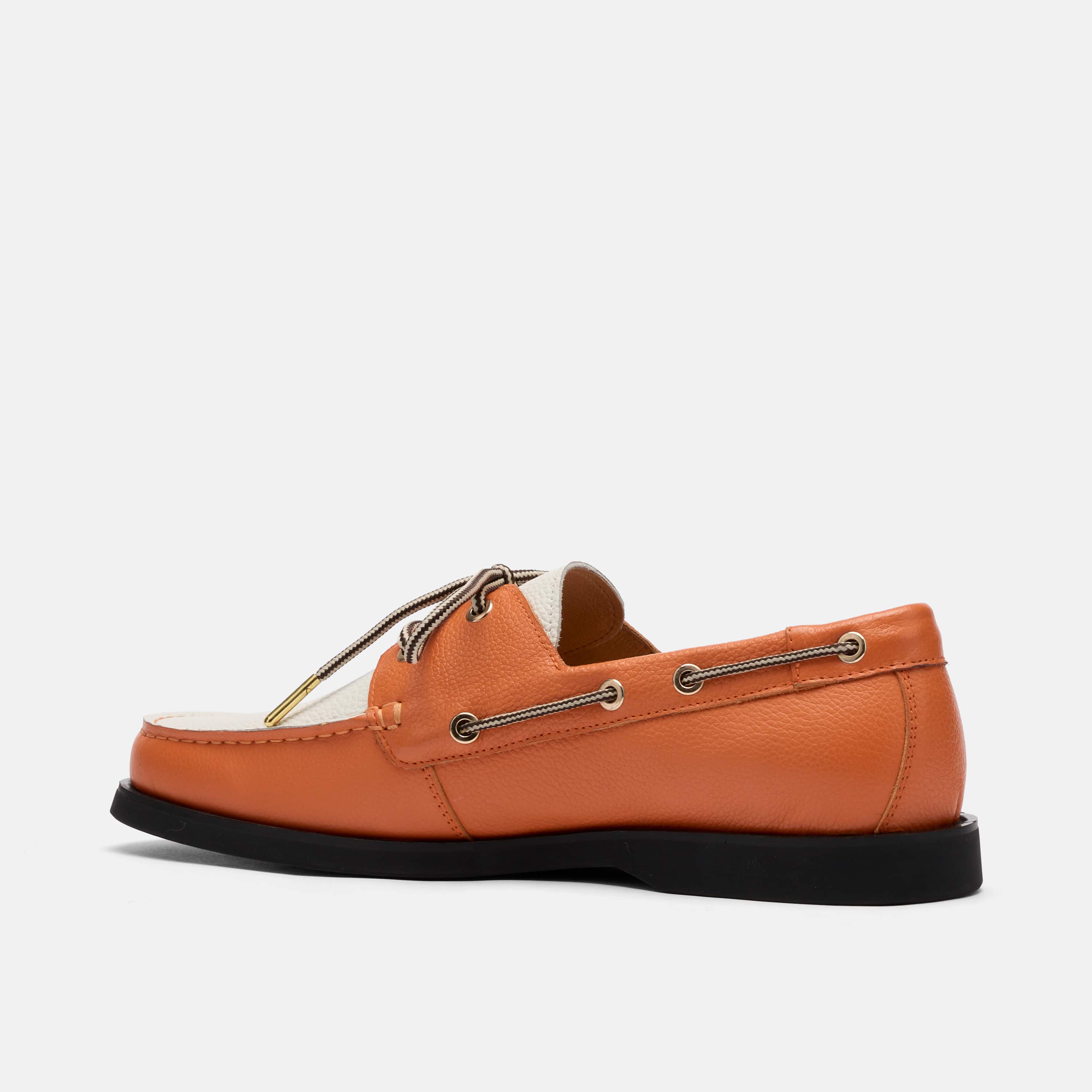 Capri Orange/White Leather Boat Shoes - Image 5