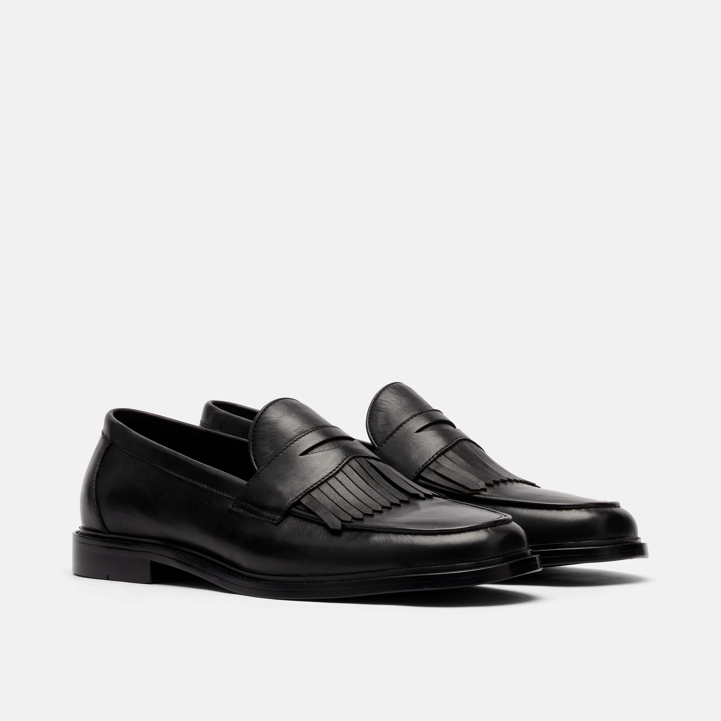 Clint Black Calf Leather Kiltie Loafers - Image 2