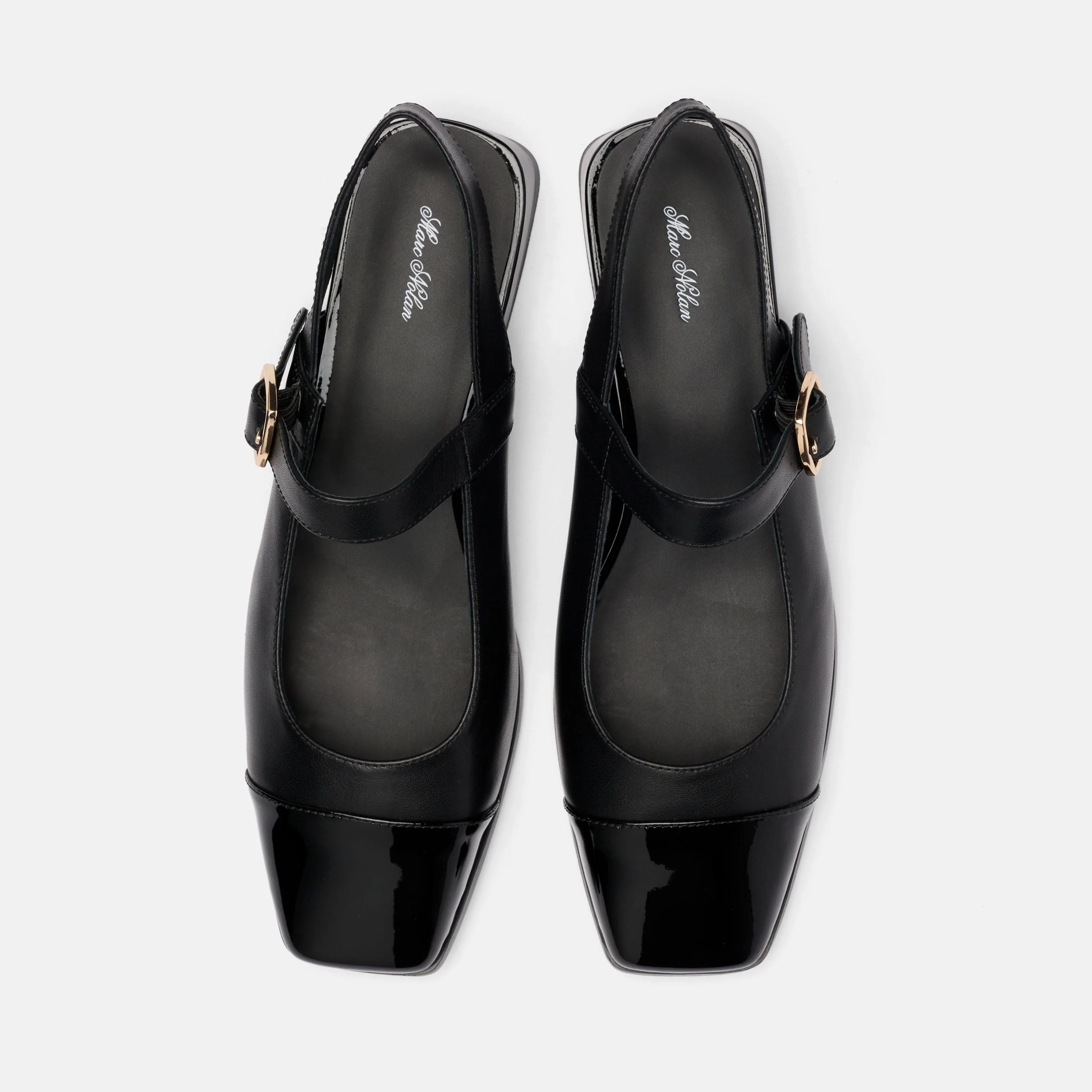 Cora Black Leather Mary Jane Slingbacks - Image 5