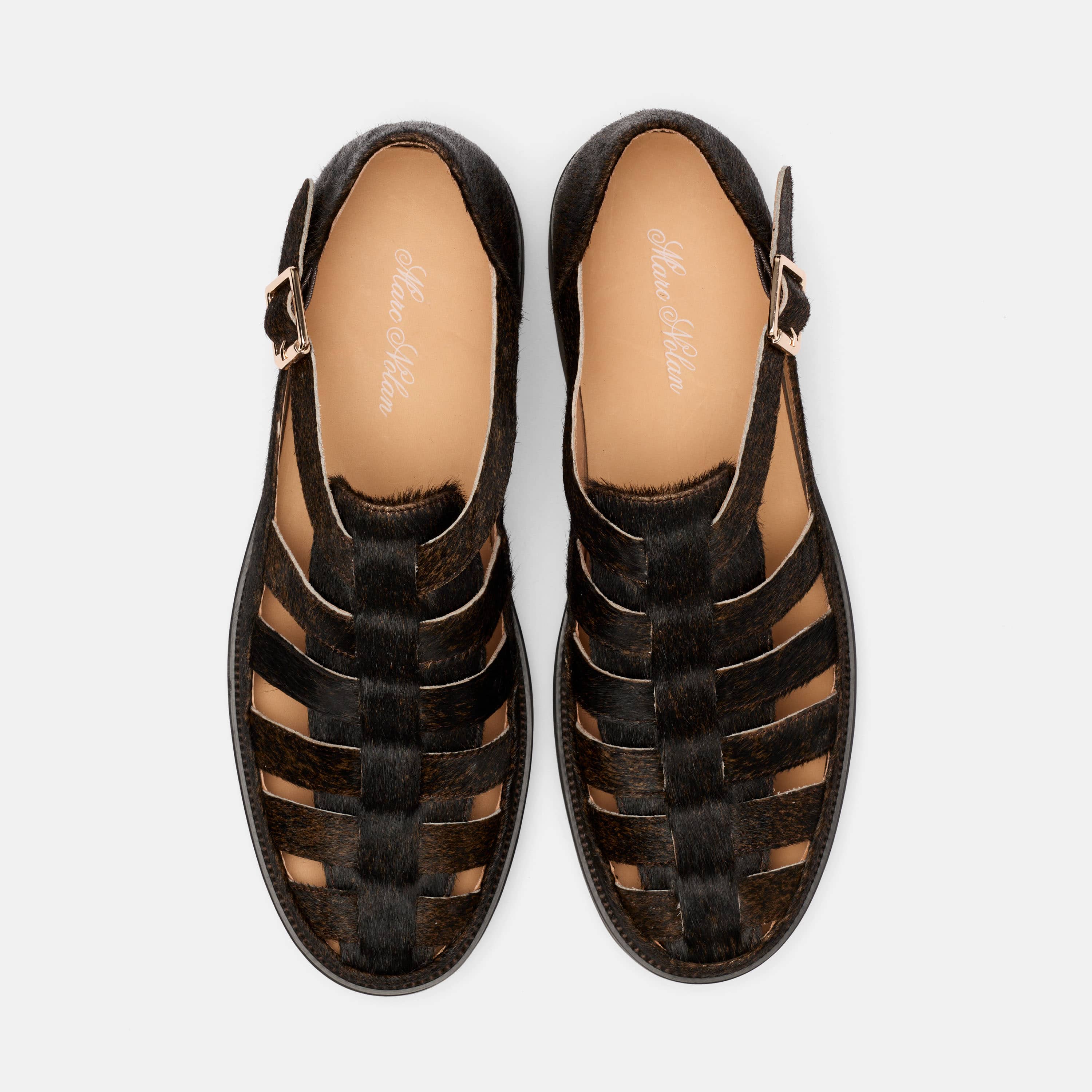 Magellan Brown Pony Hair Lug Fisherman Sandals - Image 5
