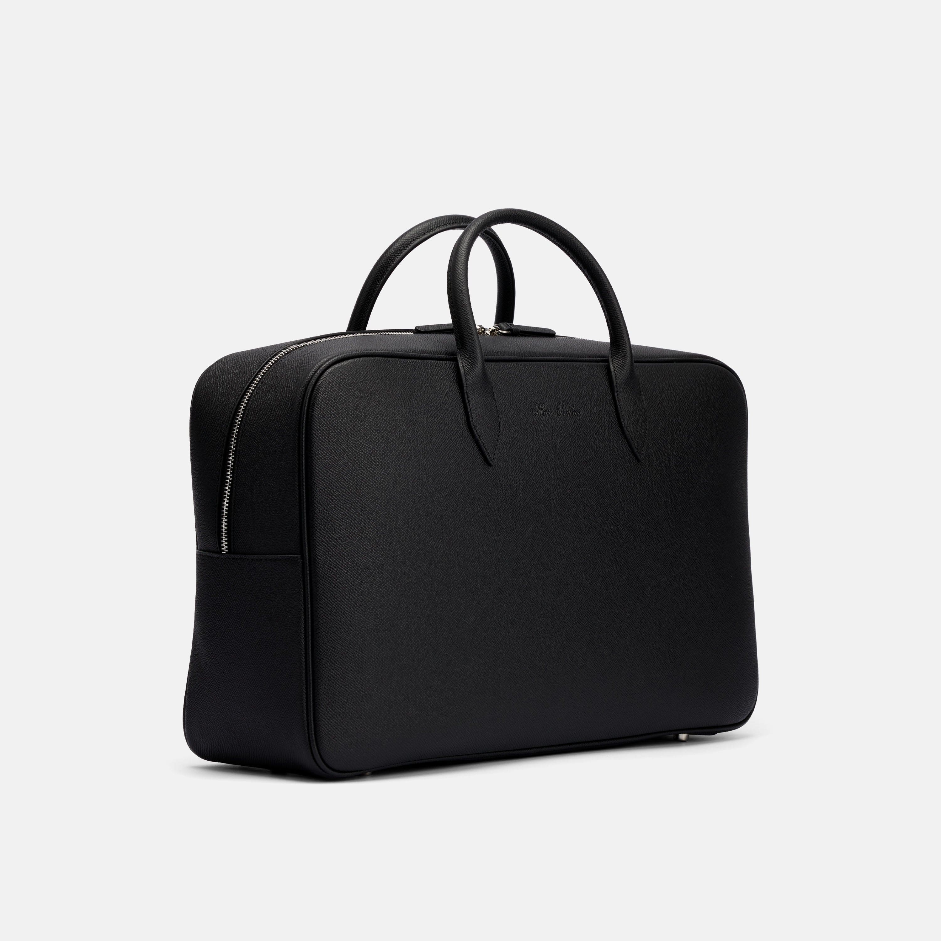 Marc Nolan Black Leather Briefcase Duffle - Image 2