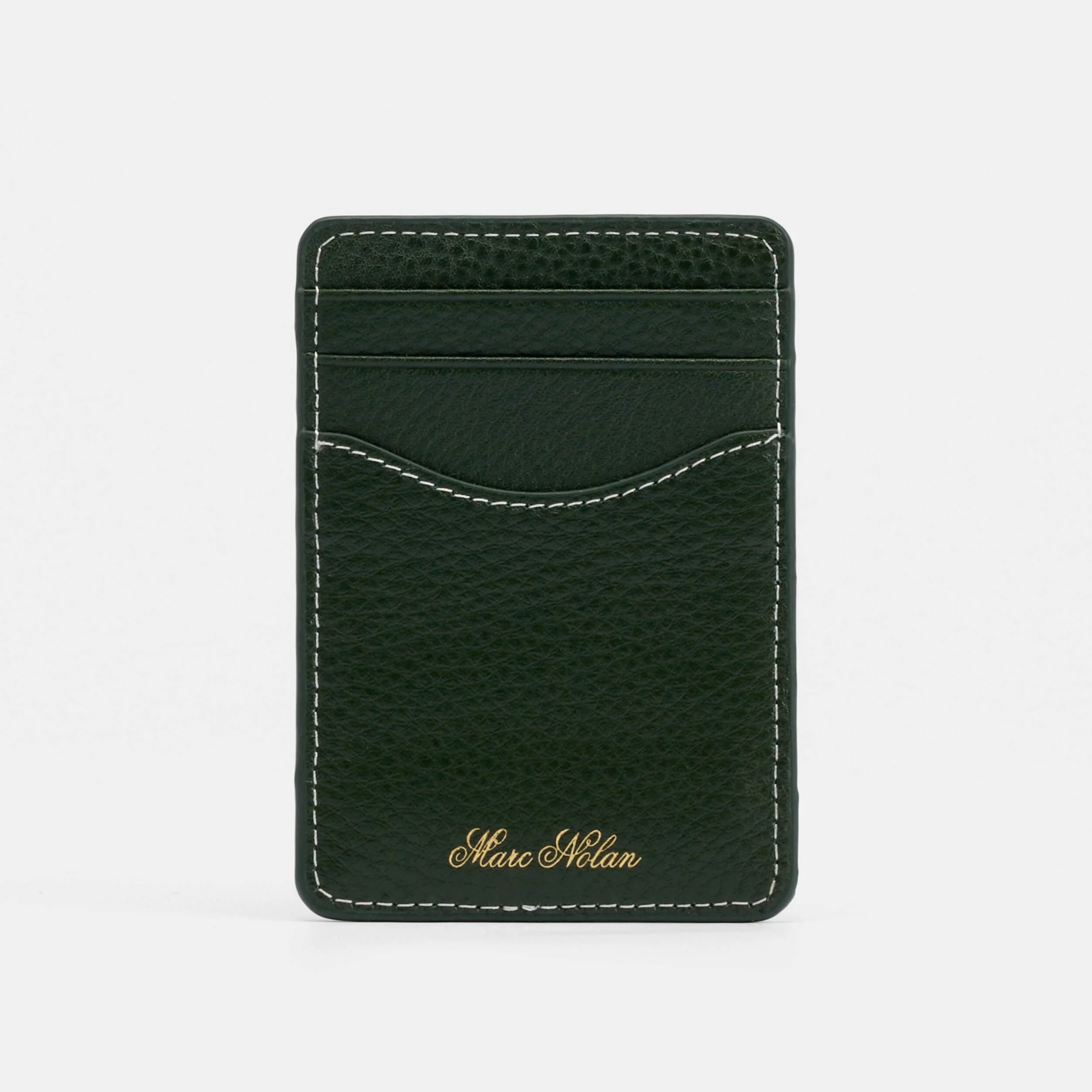 Marc Nolan Dogs Leather Card Holder - Dark Green - Image 3
