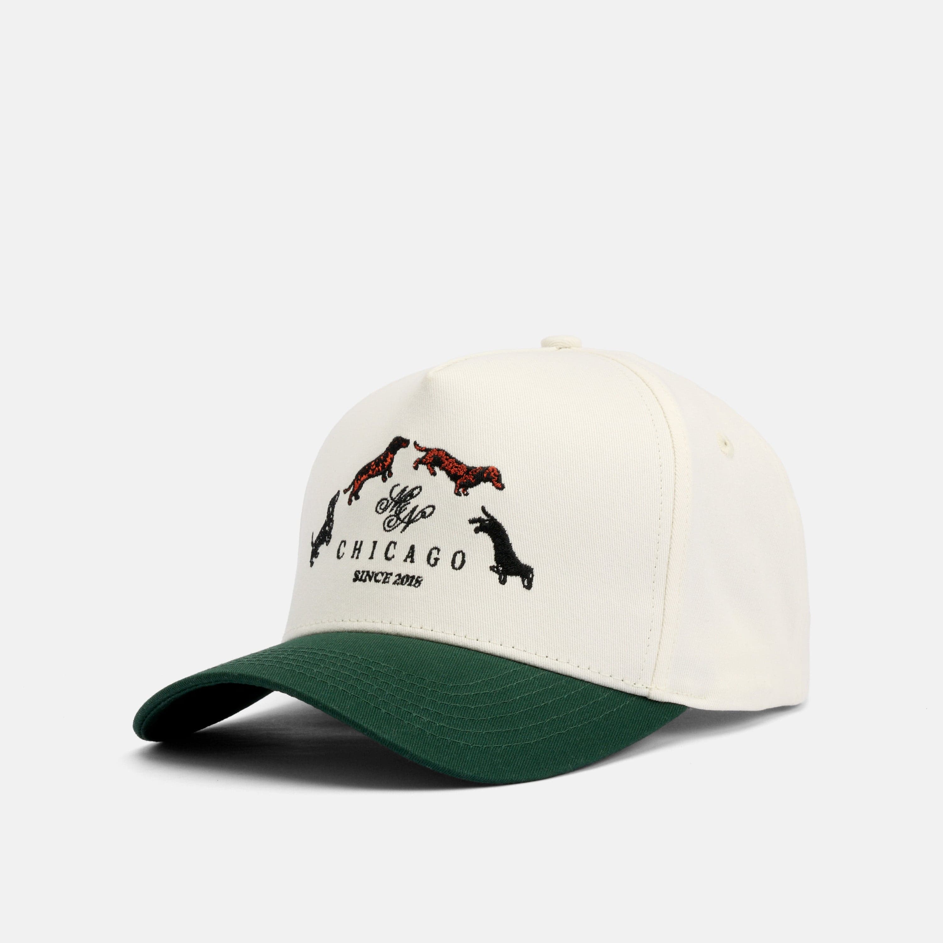 Marc Nolan Dachshund Logo Hat - Cream/Green - Image 2