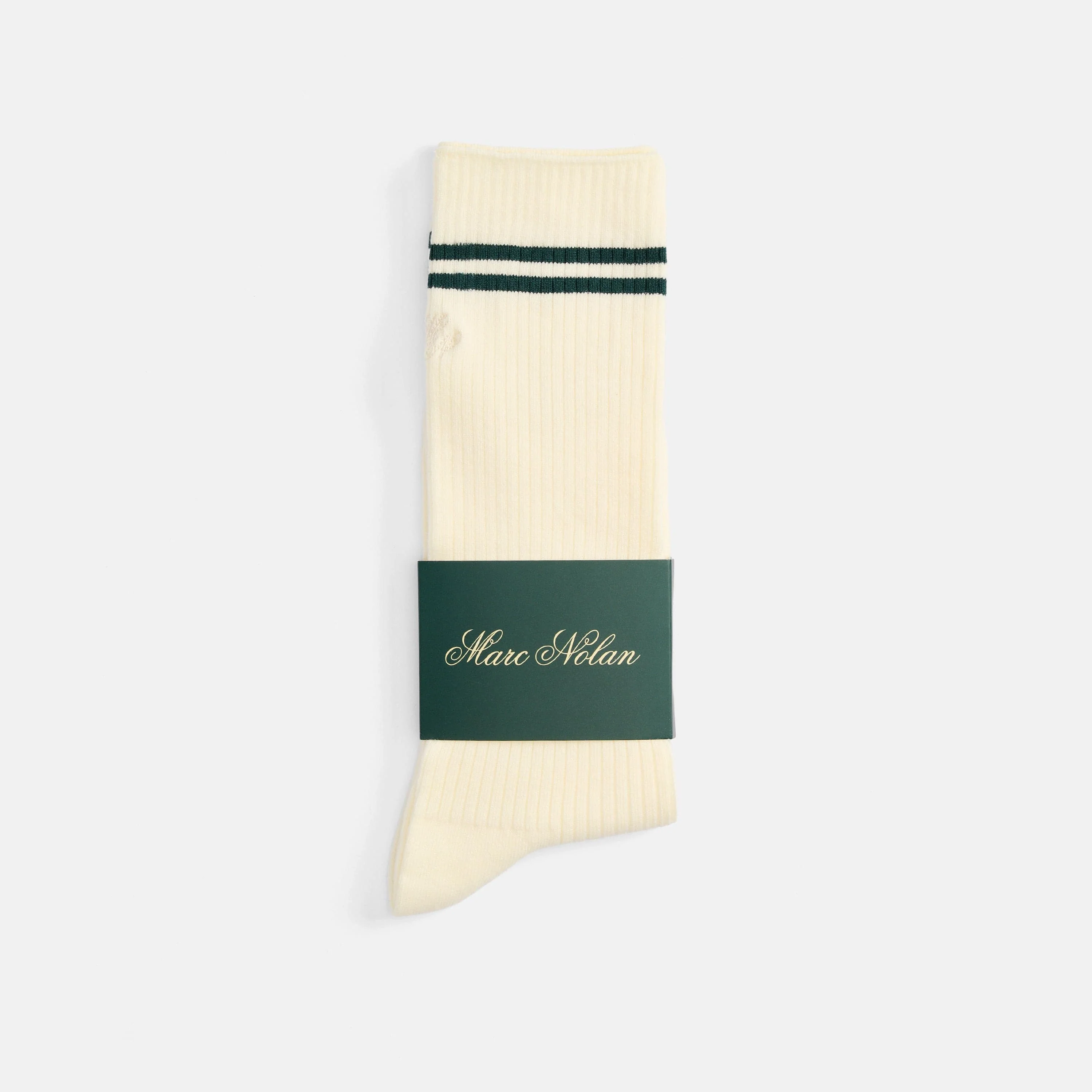 Marc Nolan Double Stripe Cream Socks - Image 3