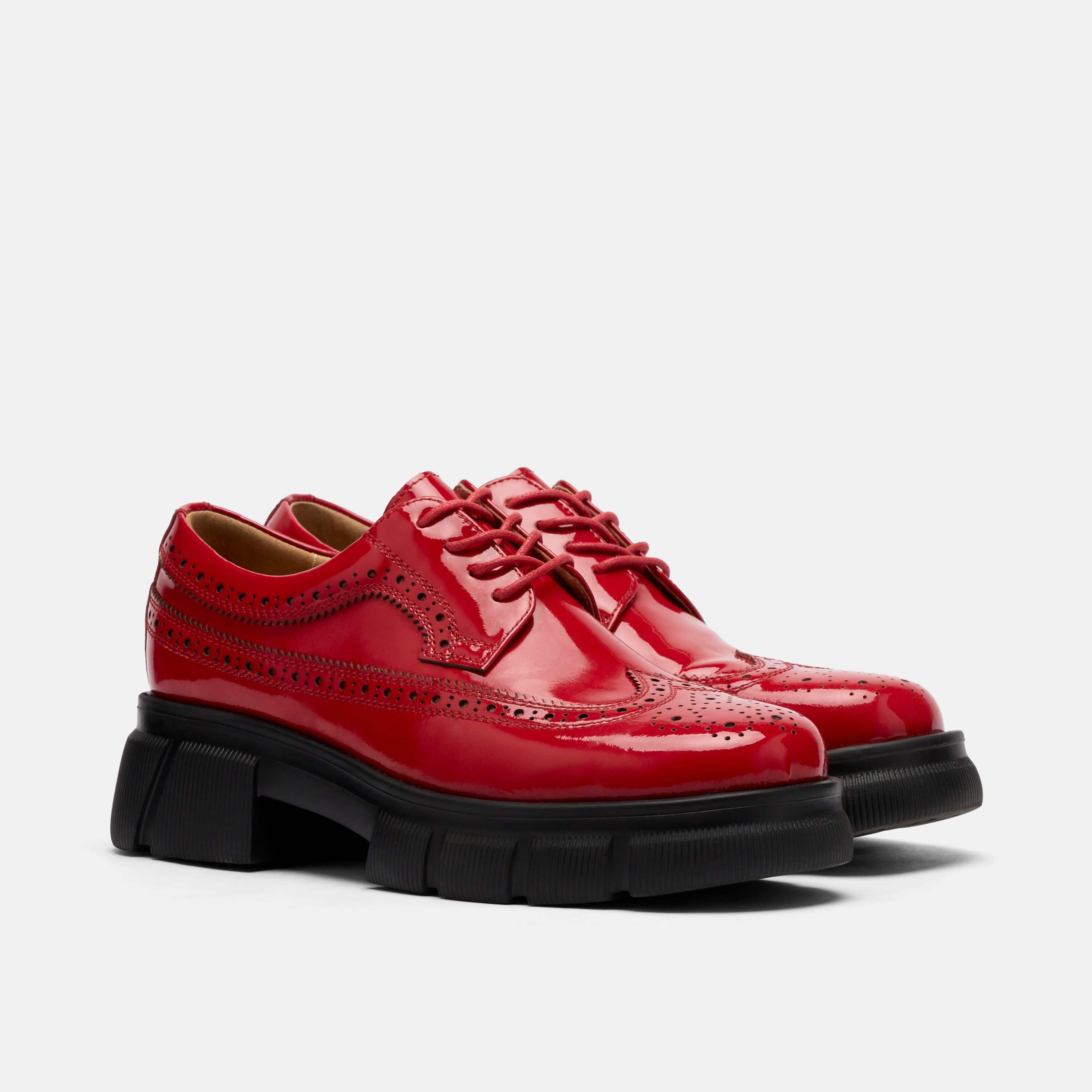 Ms. Alexander Red Patent Leather Lug Wingtip Derby - Image 2
