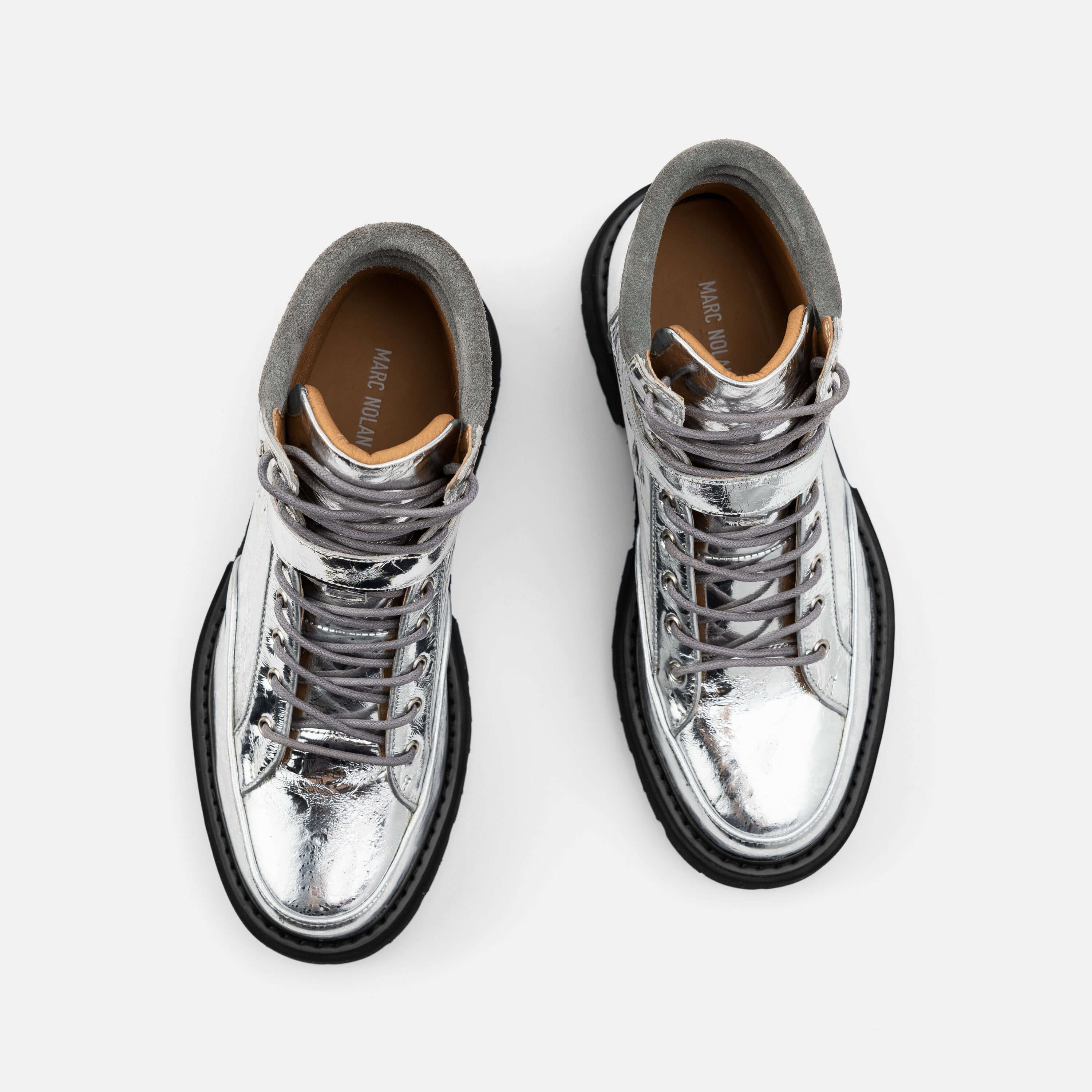 Ms. Atlas Chrome Patent Leather Strap Boots - Image 5