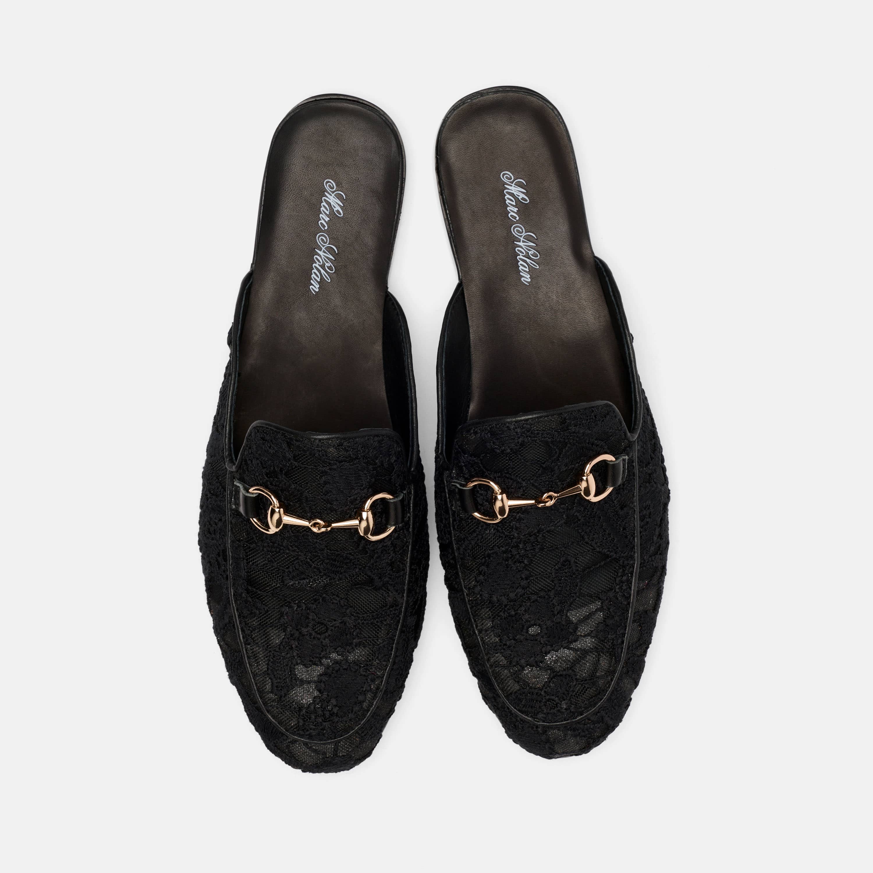 Ms. Del Sol Black Lace Bit Loafer Mule - Image 5